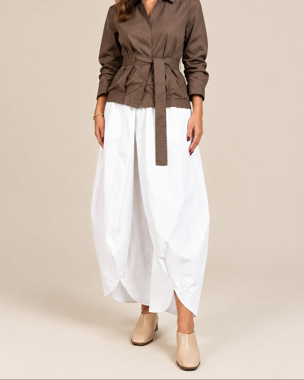 Cloud White Balloon Pants
