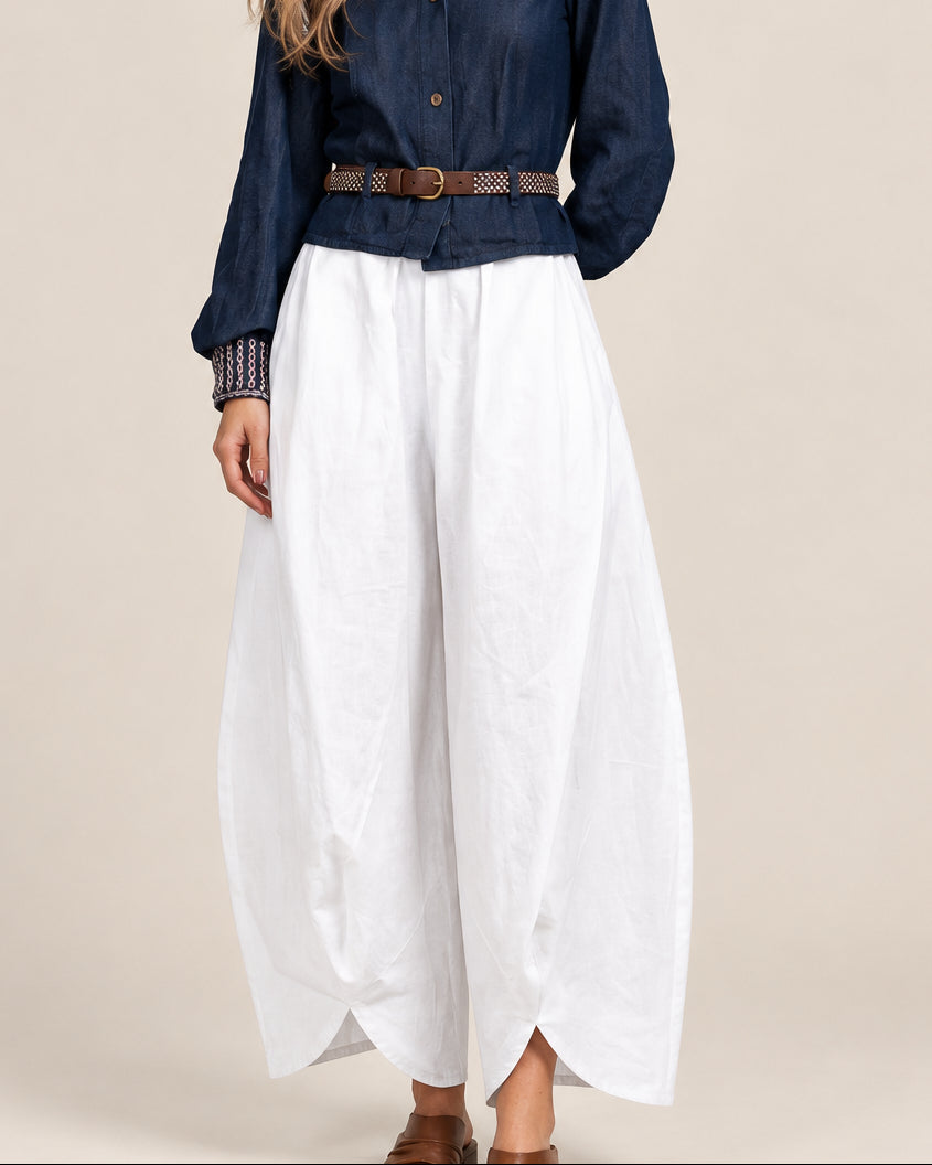 Cloud White Balloon Pants