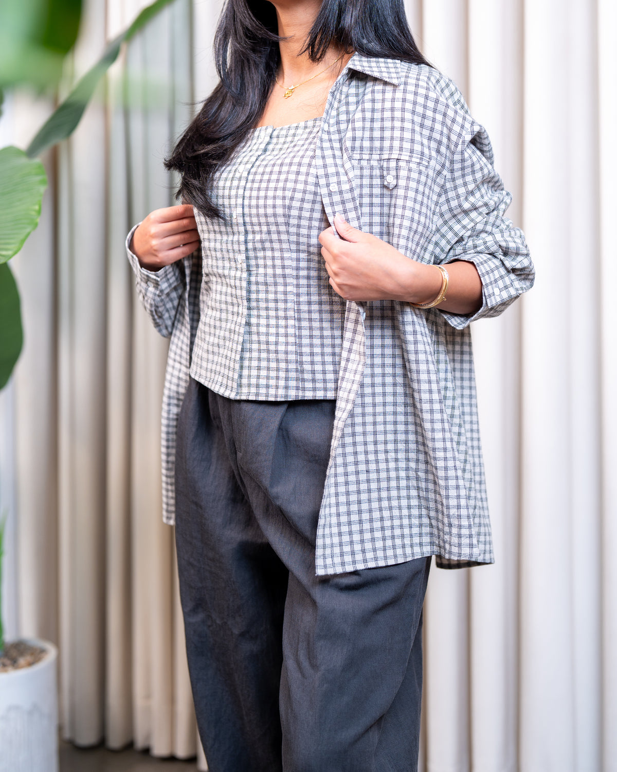 Gingham Twin-Set Top