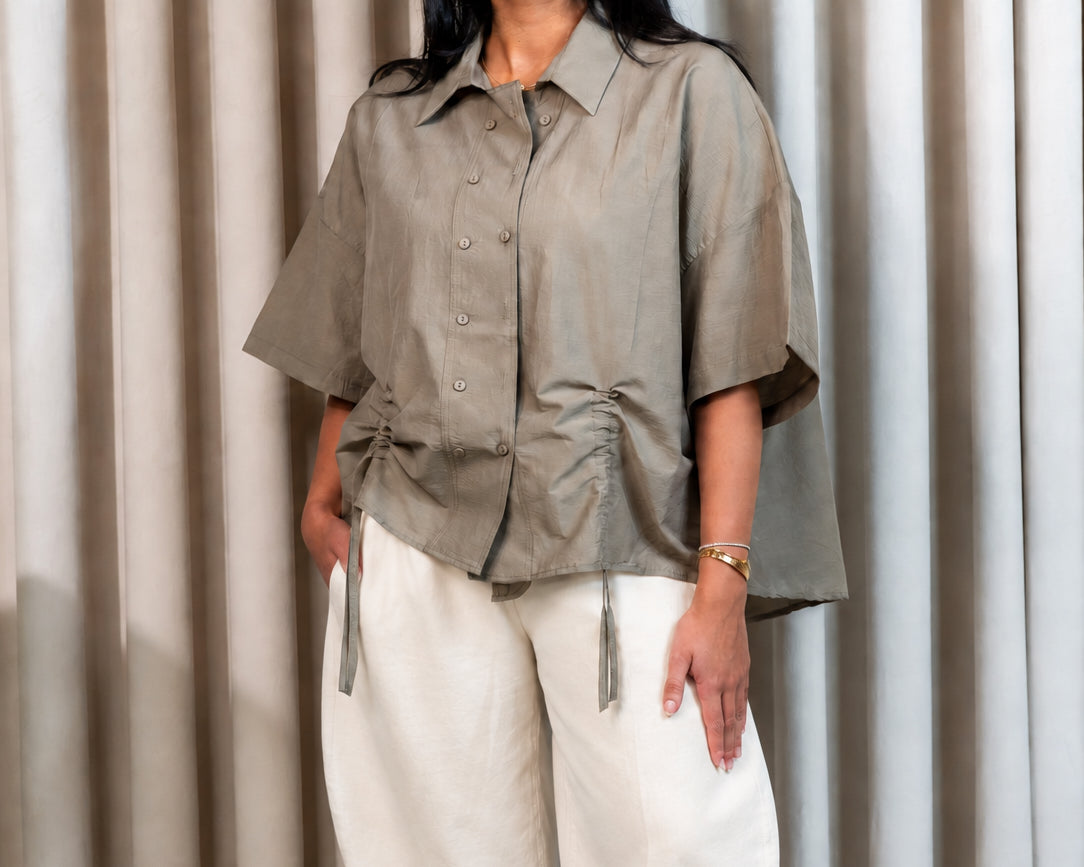 Olive Drawstring Shirt