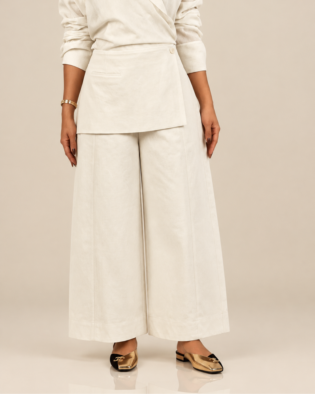 wrap Wide-Leg Trousers