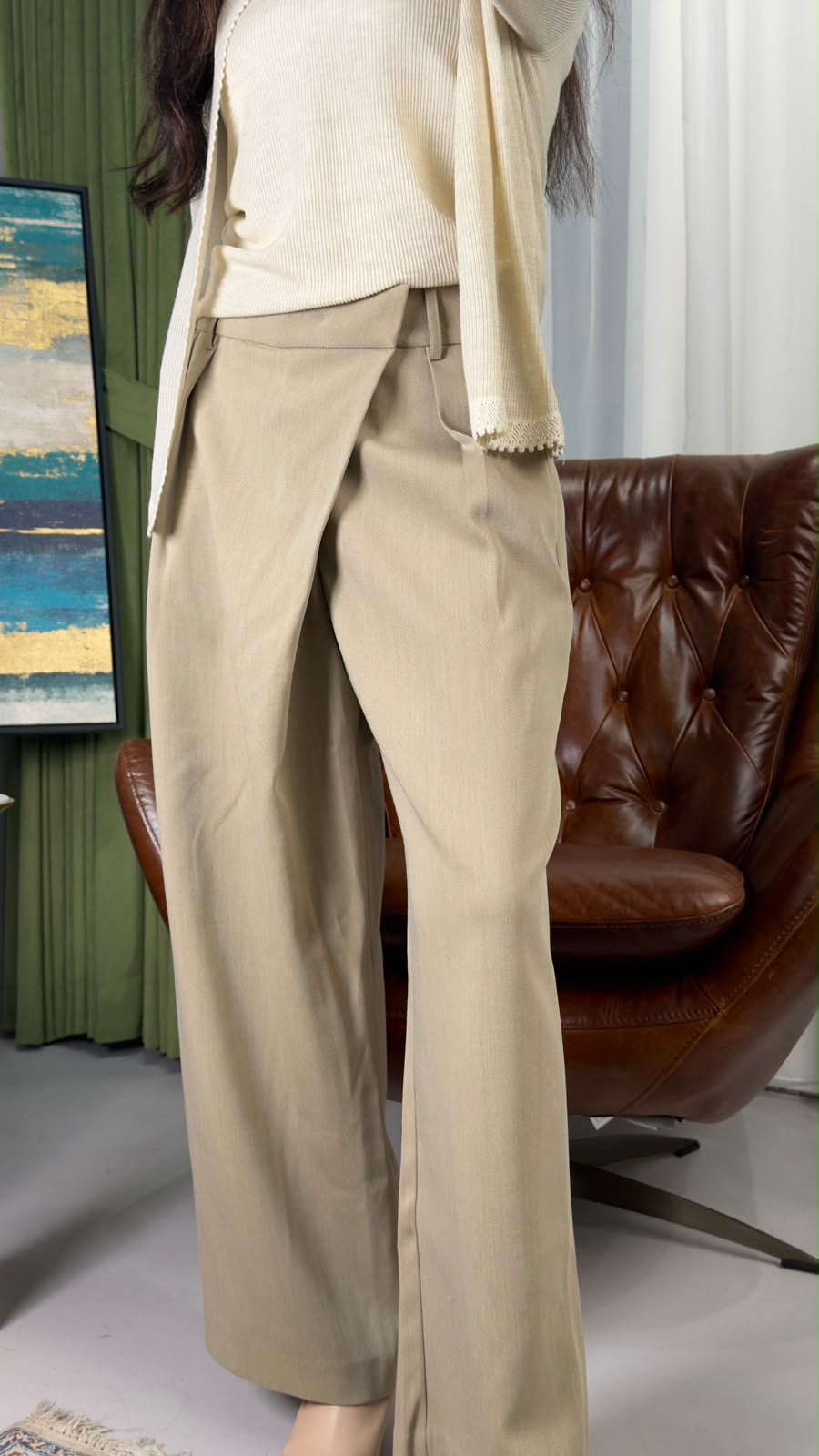 Beige Voyager Trouser